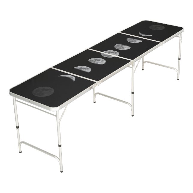 Lunar Moon Phases Celestial Beer Pong Table (Angled)