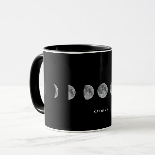Lunar Moon Phases Celestial Customized Name Mug