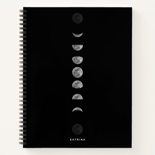 Lunar Moon Phases Celestial Customized Name Notebook