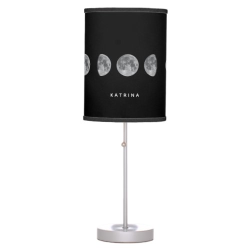 Lunar Moon Phases Celestial Customized Name Table Lamp