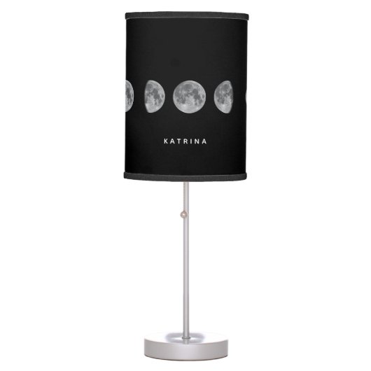 Lunar Moon Phases Celestial Customized Name Table Lamp (Front)