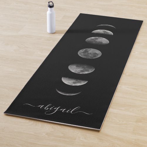 Lunar Moon Phases  Celestial Personalized Name Yoga Mat