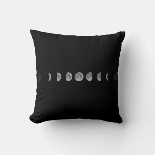 Lunar Moon Phases Celestial  Throw Pillow