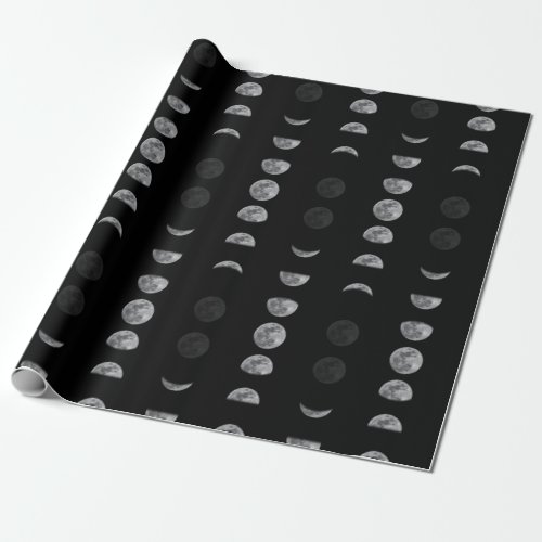 Lunar Moon Phases Celestial   Wrapping Paper