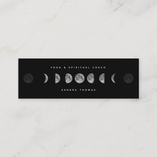 Lunar Moon Phases Celestial Yogi  Spiritual Coach Mini Business Card