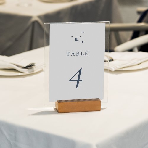 Lunar Moon Star Celestial Wedding Table Number