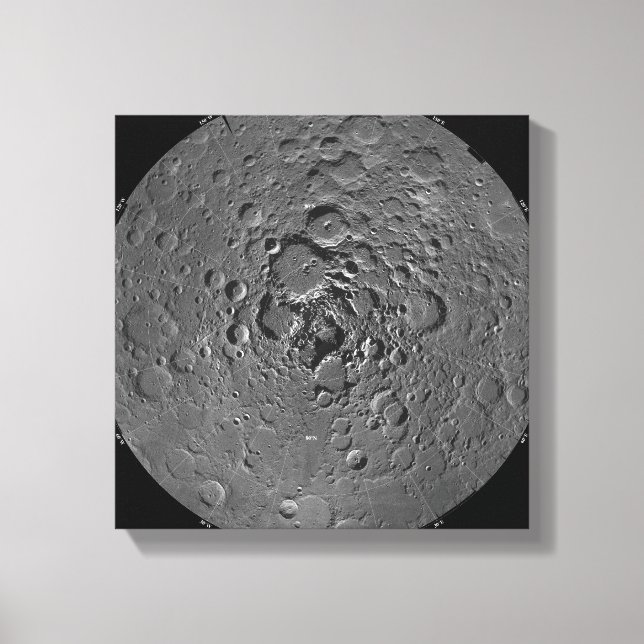 Lunar mosaic of the north polar region of the m canvas print (Front)