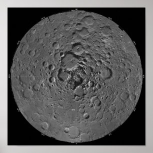 Lunar mosaic of the north polar region of the m poster