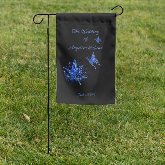 Lunar Moth Magical Wedding Garden Flag (In SItu)