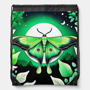 Lunar Moth Night Drawstring Bag