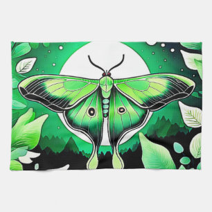 Lunar Moth Night Kitchen Towel