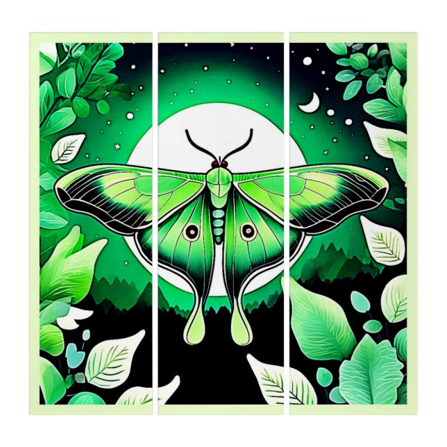 Lunar Moth Night Triptych (Front)
