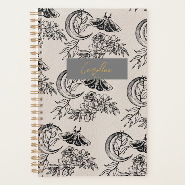 Lunar Moth Personalized Planner  (Front)