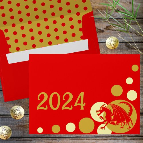 Lunar New Year 2024 Red Dragon Hong Bao Lucky Red Envelope