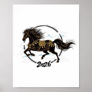 Lunar New Year 2026 Horse Chinese Zodiac Celebrati Poster