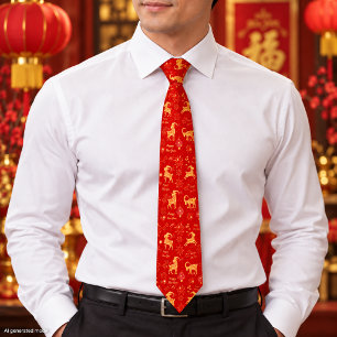 Lunar New Year 2027 Year of the Goat Neck Tie