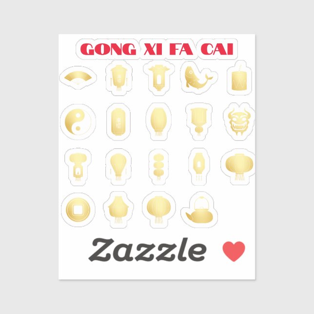 Lunar New Year 5 gold Sticker (Sheet)