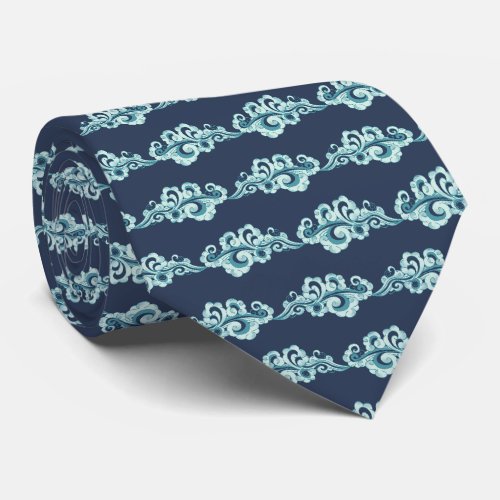 Lunar New Year Blue Sky Clouds Monochrome Man Neck Tie