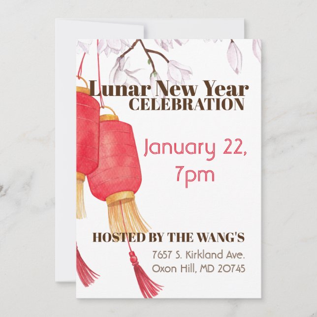 Lunar New Year Celebration Invitation (Front)