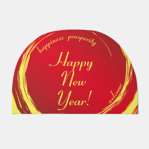 Lunar New Year Happiness Prosperity Harmony Doormat