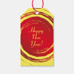 Lunar New Year Happiness Prosperity Harmony Gift Tags