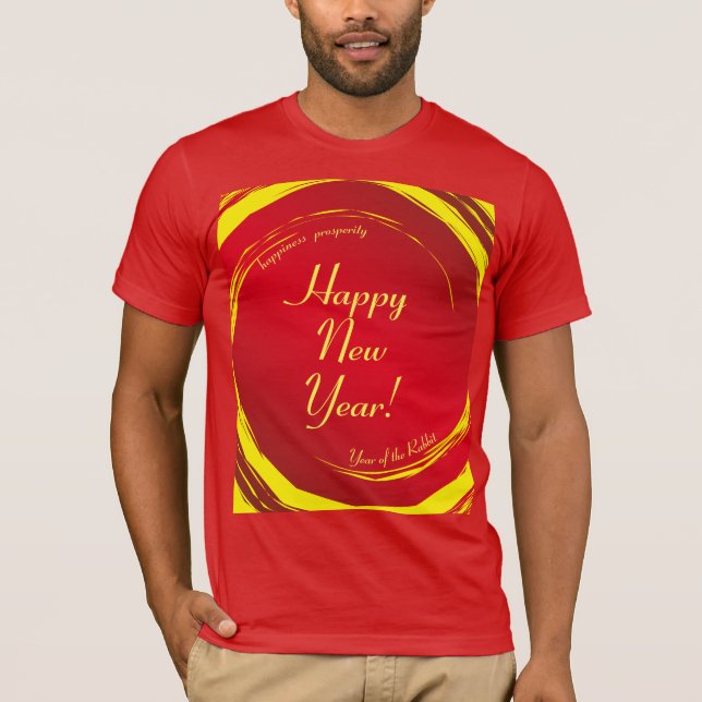 Lunar New Year Happiness Prosperity Harmony T-Shirt (Front)