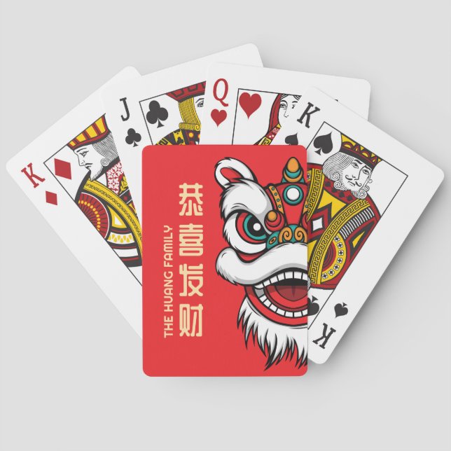 Lunar New Year Lion Dance Poker Cards (Back)