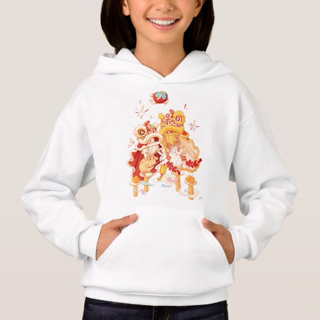 Lunar New Year Lion Dance Women's Hoodie (Front)