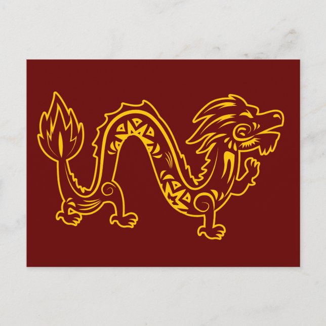 Lunar New Year Of Dragon Zodiac Animal   Postcard (Front)