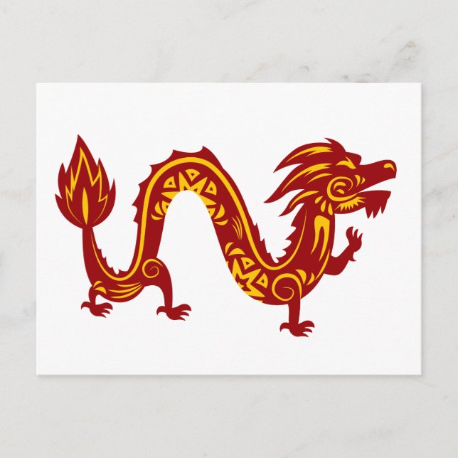 Lunar New Year Of Dragon Zodiac Animal Postcard (Front)