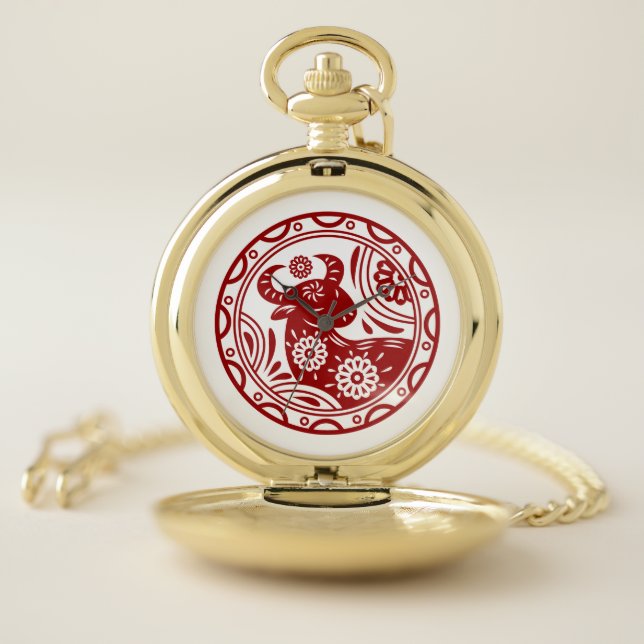 Lunar New Year Of Ox 2021 Zodiac Animal  Pocket Watch (Inside)
