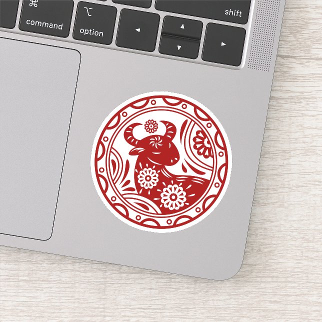 Lunar New Year Of Ox 2021 Zodiac Animal  Sticker (Detail)