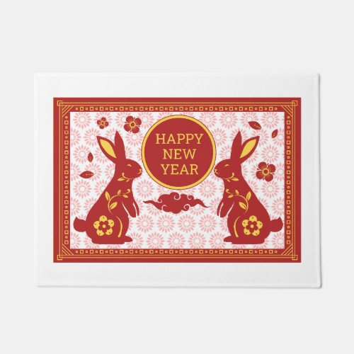 Lunar New Year Of Rabbit 2023 Zodiac Animal  Doormat