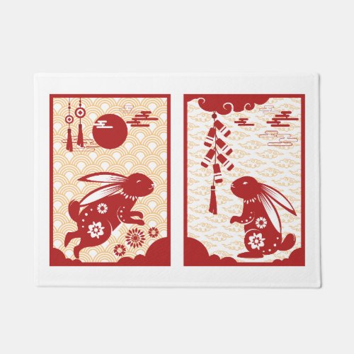 Lunar New Year Of Rabbit 2023 Zodiac Animal  Doormat