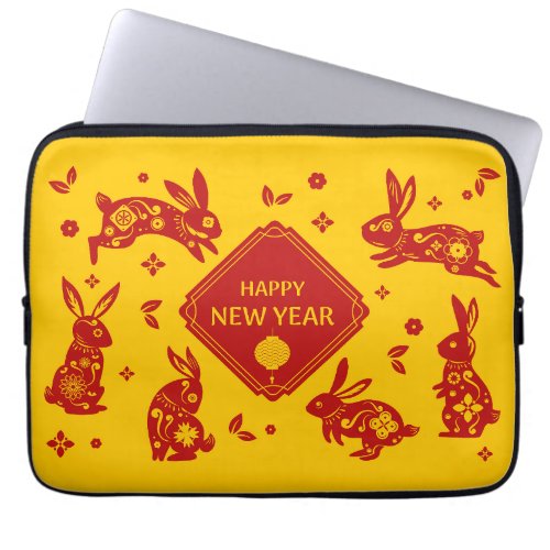 Lunar New Year Of Rabbit 2023 Zodiac Animal  Laptop Sleeve