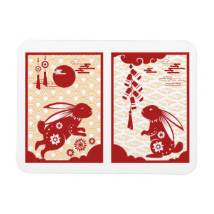Lunar New Year Of Rabbit 2023 Zodiac Animal Magnet