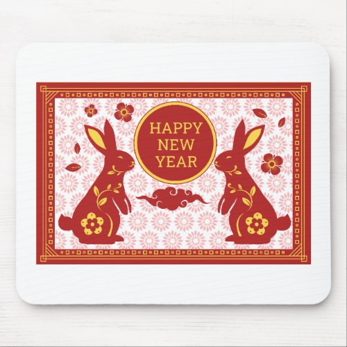 Lunar New Year Of Rabbit 2023 Zodiac Animal  Mouse Pad