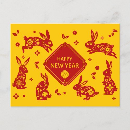 Lunar New Year Of Rabbit 2023 Zodiac Animal  Postcard