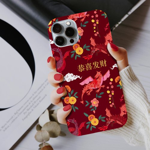 Lunar new year of the dragon red  iPhone 15 case