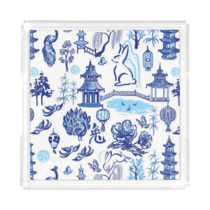 Lunar New Year - Rabbit Chinoiserie Acrylic Tray