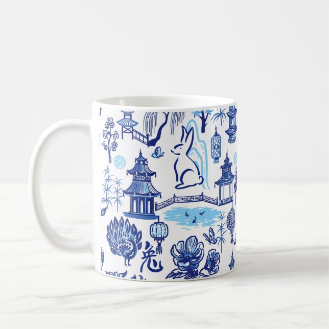 Lunar New Year Rabbit Chinoiserie Mug (Left)