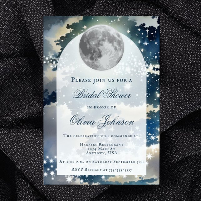 Lunar Night Sky Bridal Shower Invitation (Lunar Night Sky Bridal Shower Invitation)