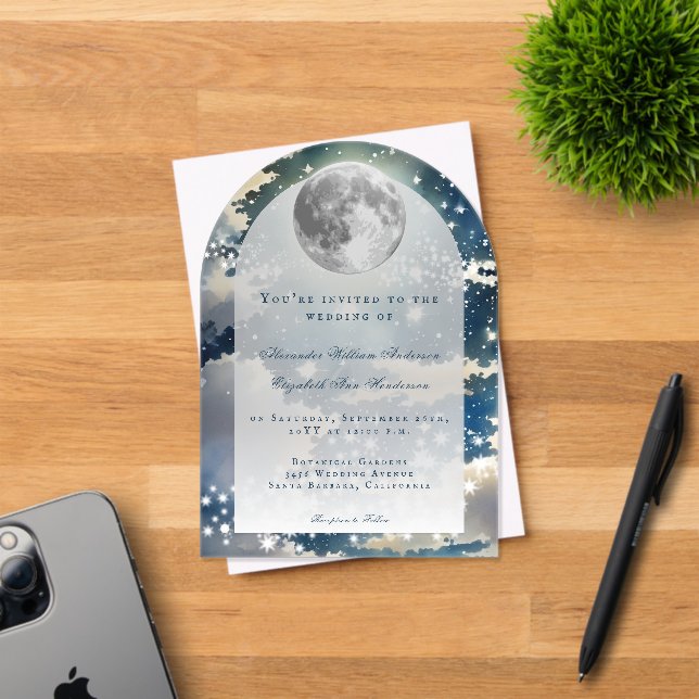 Lunar Night Sky Wedding Acrylic Invitations (Insitu (Invitation Card))