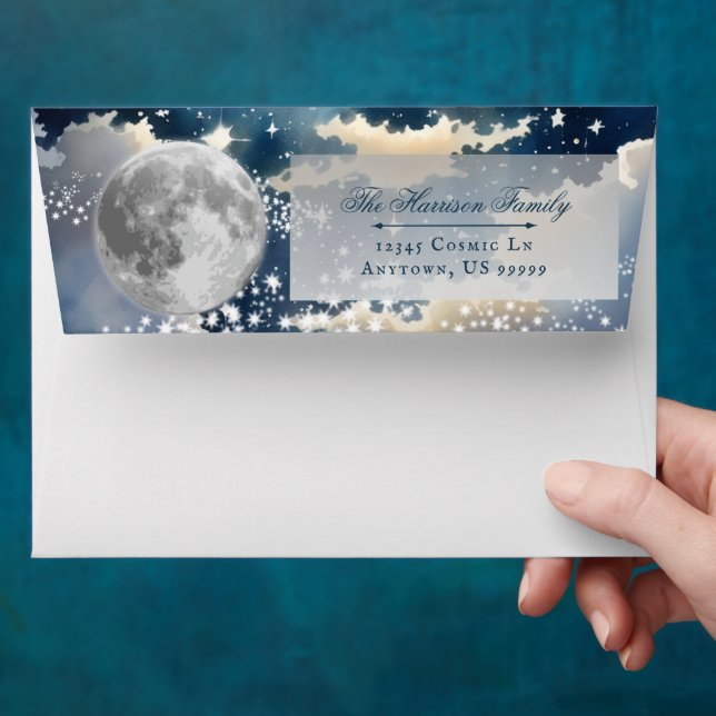 Lunar Night Sky Wedding Envelope (Hand)