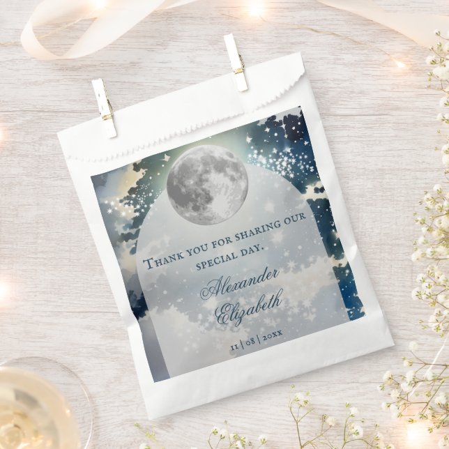 Lunar Night Sky Wedding Favor Bag (Clipped)