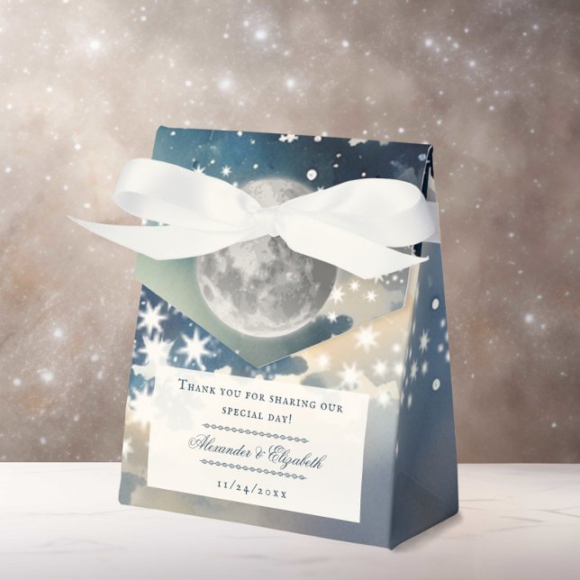 Lunar Night Sky Wedding Favor Boxes (Lunar Night Sky Wedding Favor Box)