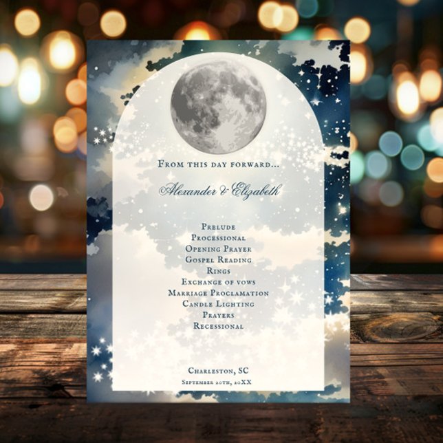 Lunar Night Sky Wedding Program (Lunar Night Sky Wedding Program)