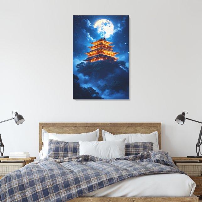 Lunar Palace in the Celestial Mountains Canvas Print (Insitu(Bedroom))