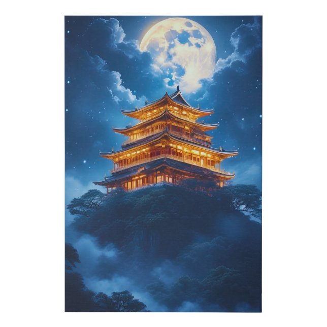 Lunar Palace in the Celestial Mountains Faux Canvas Print (Front)