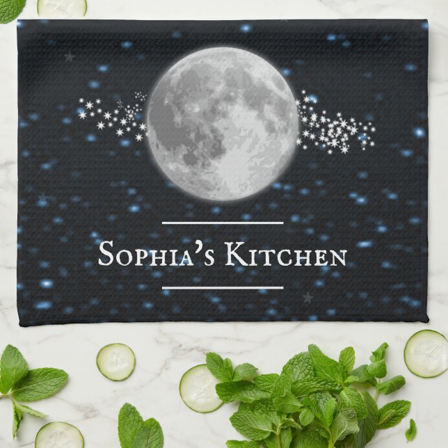 Lunar Personalized Kitchen Towel (Folded)